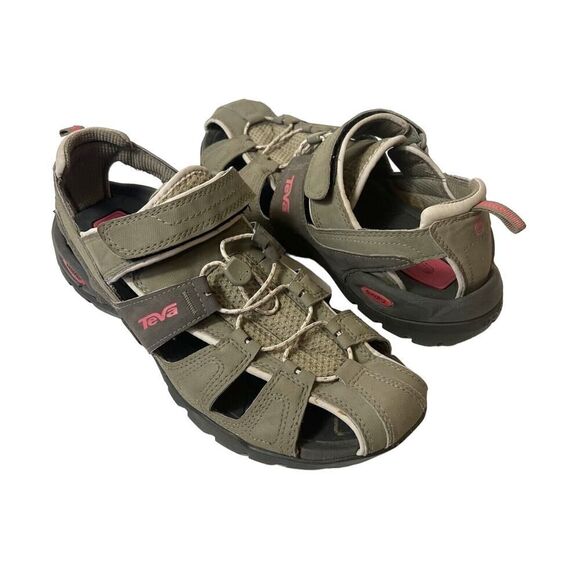 Teva Sage Green Synthetic Fisherman Sandal Womens Sz 10 Summer Sport Hiking Shoe - Picture 1 of 11